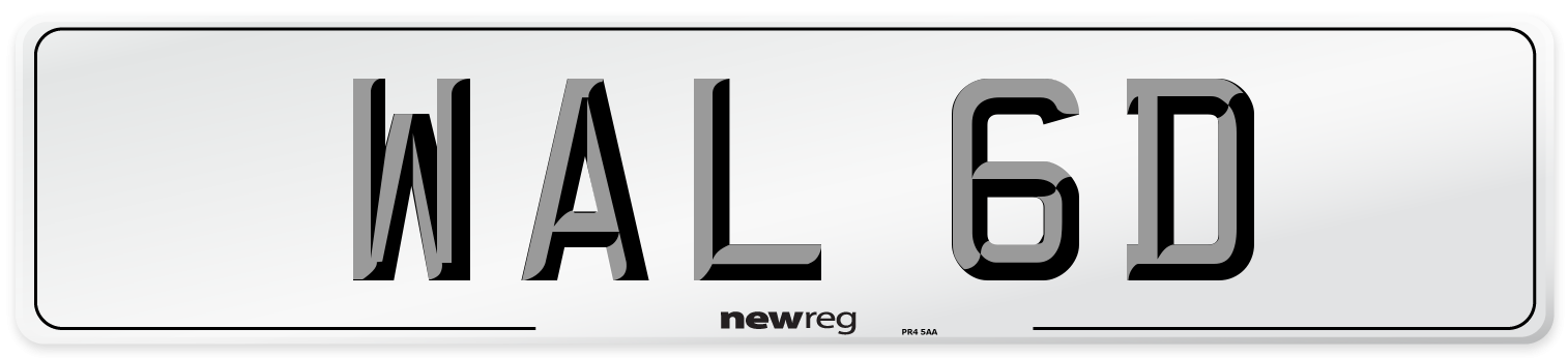 WAL 6D Number Plate from New Reg